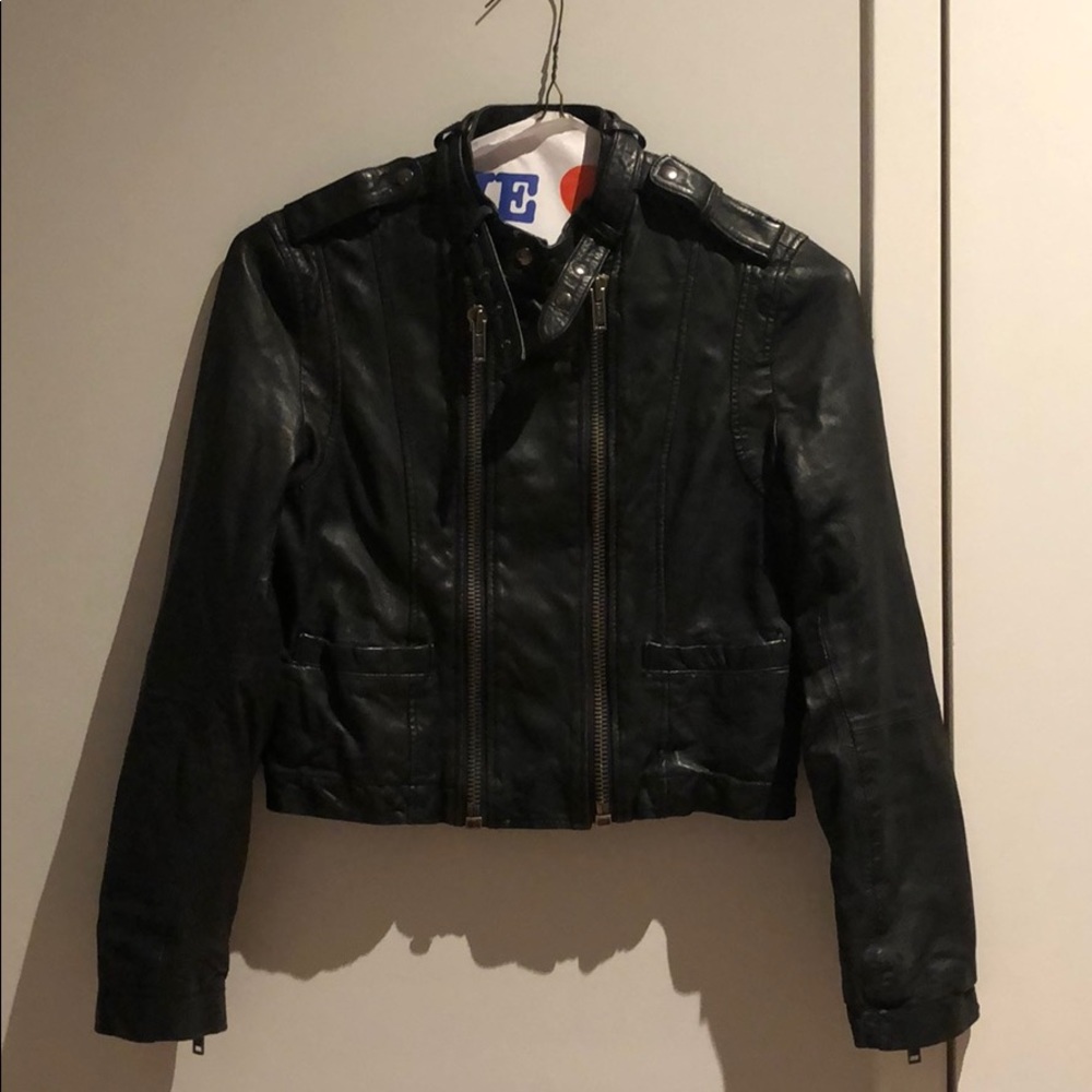 Topshop Black Leather Jacket